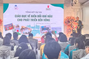 Ông Uông Minh Long, Phó Giám đốc Sở GD&ĐT TP Hải Phòng phát biểu tại sự kiện.