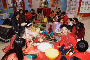 không gian trải nghiệm Tết cho học trò phường Hồng Bàng.