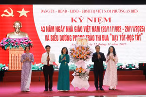 Ngành Giáo dục phường An Biên thi đua lập thành tích chào mừng Ngày Nhà giáo Việt Nam.