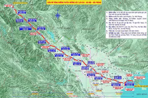 Bản đồ tổng hướng tuyến đường sắt Lào Cai-Hà Nội-Hải Phòng.