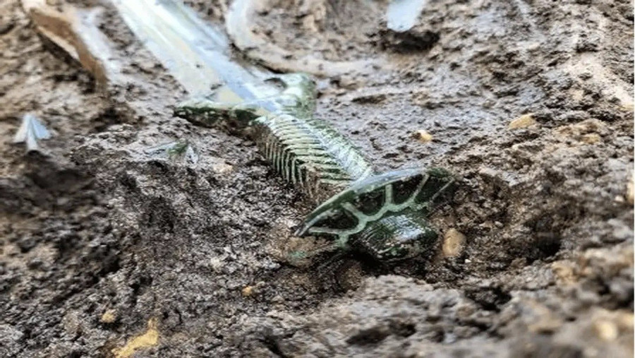 Thanh kiếm được khai quật tại Nördlingen.