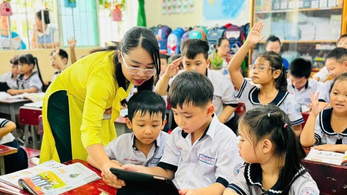 Giờ học của học sinh Trường Tiểu học Thuận Kiều. Ảnh: MA