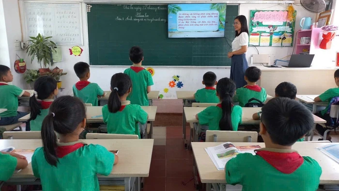 Một lớp học của Trường Phổ thông dân tộc bán trú Tiểu học và THCS Hồng Quang (Tuyên Quang). Ảnh: Mai Huệ