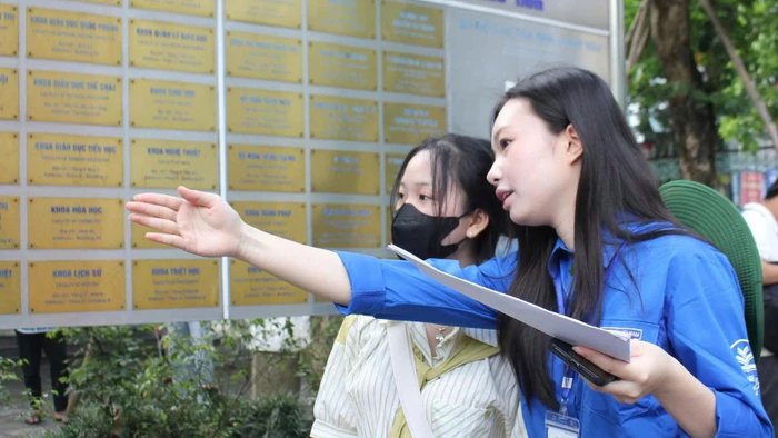 Thí sinh tham dự Kỳ thi đánh giá năng lực năm 2025 của Trường Đại học Sư phạm Hà Nội. Ảnh: TG