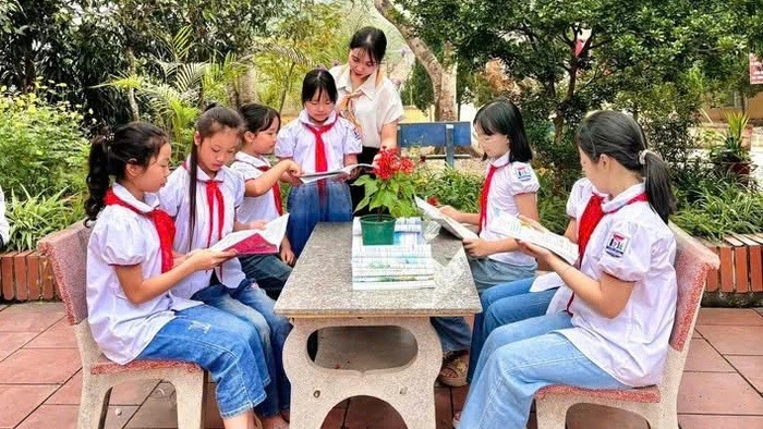 Học sinh Trường Tiểu học thị trấn Hạ Hòa (Hạ Hòa, Phú Thọ). Ảnh: NTCC