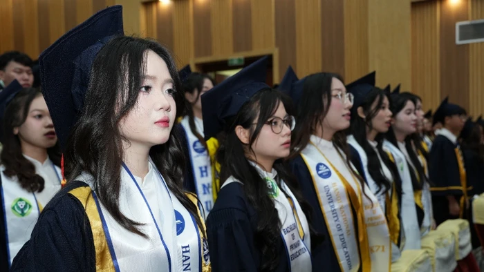 Các tân cử nhân Trường Đại học Sư phạm Hà Nội tốt nghiệp năm 2025. Ảnh minh họa: INT