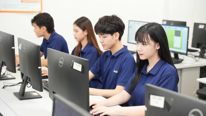 Học sinh Trường THCS - THPT Ban Mai (Kiến Hưng, Hà Nội). Ảnh: NTCC