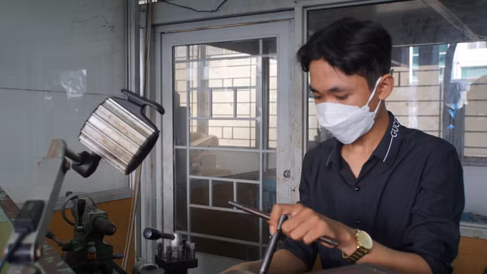 Giờ thực hành tại Trung tâm Giáo dục nghề nghiệp - Giáo dục thường xuyên Nhà Bè (TPHCM). Ảnh: Lê Nam