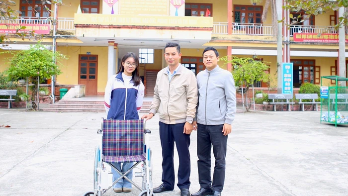 Sản phẩm xe lăn thông minh của nhóm học sinh Trường THCS Vũ Tiến sau quá trình nghiên cứu, thử nghiệm đã cơ bản hoàn thiện.