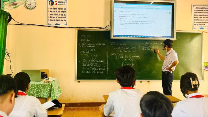 Giờ học tại Trường THCS Võ Thị Sáu (xã Buôn Đôn, Đắk Lắk). Ảnh: NTCC