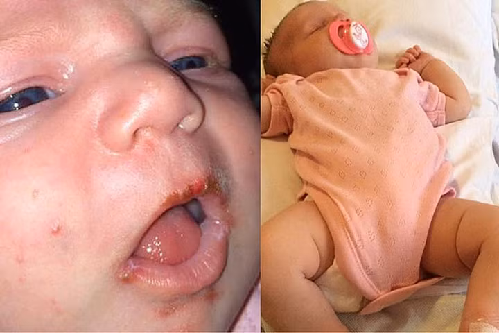 14 tháng tuổi bị nhiễm virus Herpes cả đời do nụ hôn từ người lớn