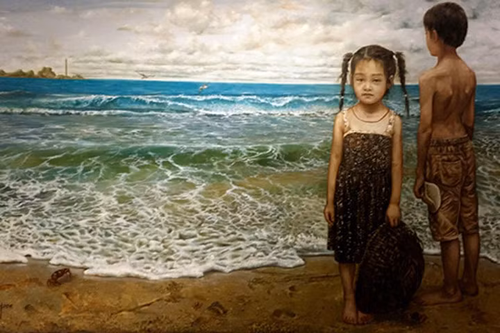 Tác phẩm “Tuổi thơ tôi” của họa sỹ Nguyễn Văn Bảy đã giành giải Nhì Giải thưởng Hội Mỹ thuật Việt Nam