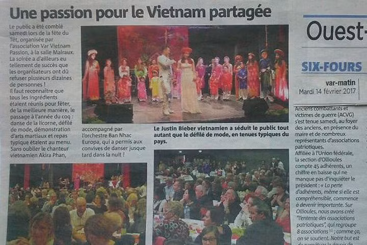 Hình ảnh tờ nhật báo của Pháp viết về Akira Phan