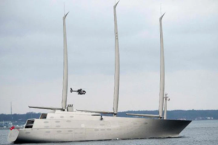 Siêu du thuyền Super Yacht A qua Đan Mạch vào tuần trước. Nguồn: AFP