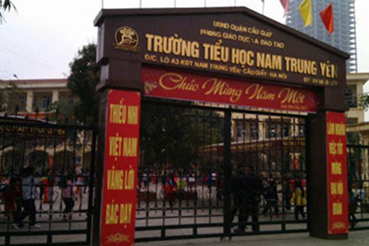 Trường Tiểu học Nam Trung Yên, nơi xảy ra vụ việc đáng tiếc. Ảnh: KT