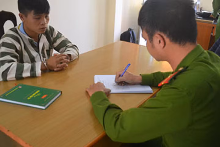 Đối tượng Bùi Văn Biên tại cơ quan điều tra