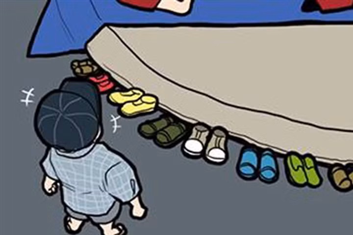 Bất ngờ với loạt tranh vẽ cover cảnh em bé xếp dép cho các bạn dã ngoại