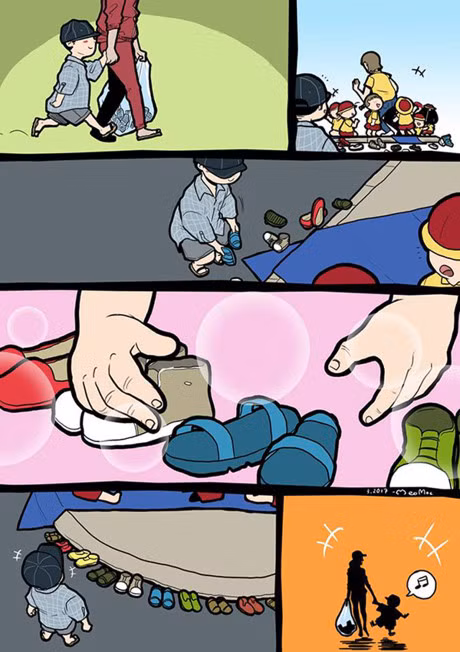 Bat ngo voi loat tranh ve cover canh em be xep dep cho cac ban da ngoai - Anh 3