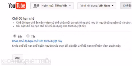 Huong dan kich hoat che do han che video tren Youtube - Anh 2