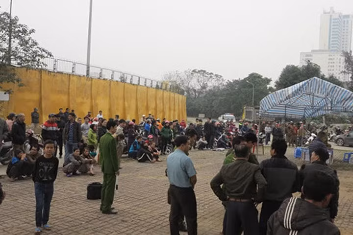 Hiện trường nơi ông Thiết tự thiêu.