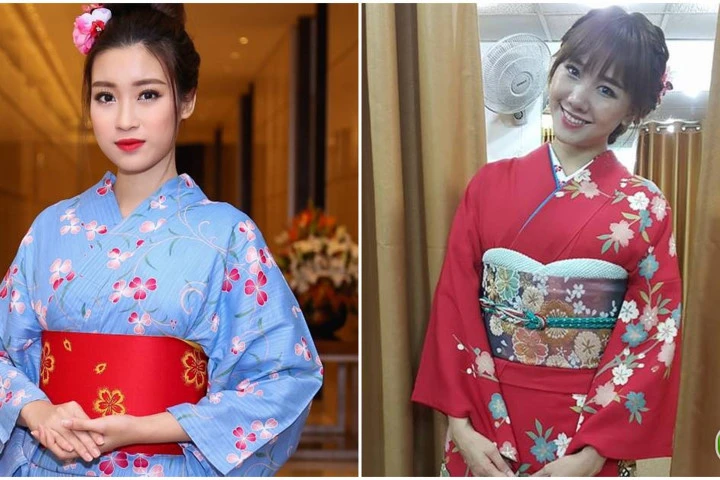 Mỹ Linh, Hari Won diện kimono đẹp tựa gái Nhật