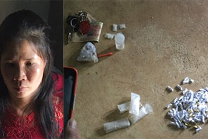 Nguyễn Thị Phương cùng tang vật.