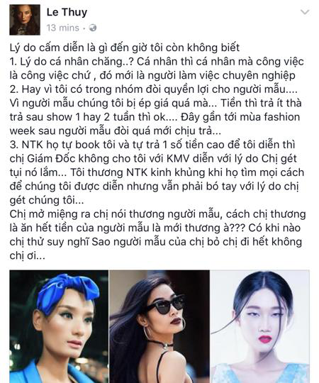 Công ty quản lý người mẫu phản bác lời tố Cong ty quan ly nguoi mau phan bac loi to