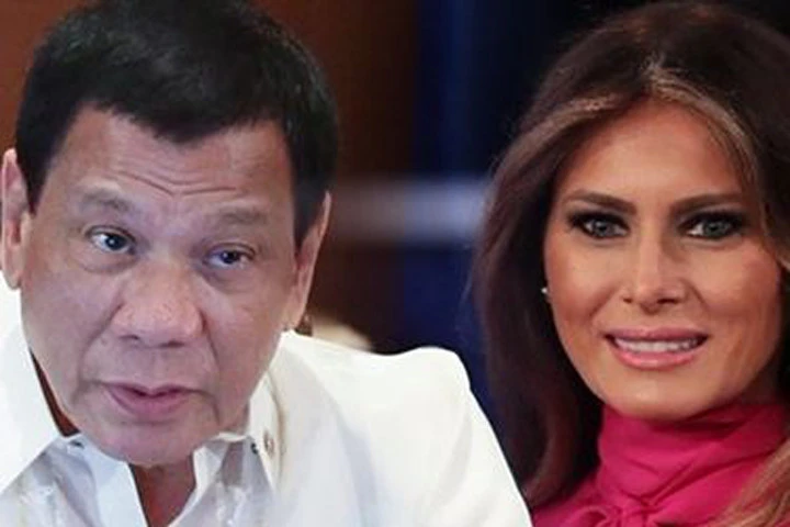 Tổng thống Philippines Rodrigo Duterte và Đệ nhất phu nhân Mỹ Melania Trump. Ảnh: Rappler