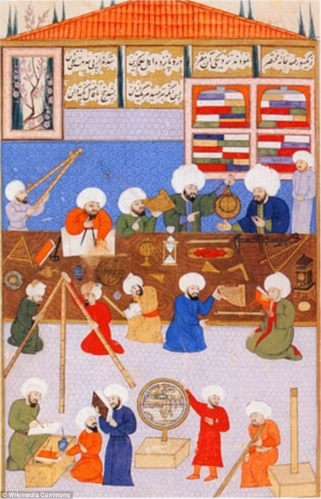 Hình vẽ cho thấy sự say mê nghiên cứu khoa học của các học giả thành Baghdad thời đó