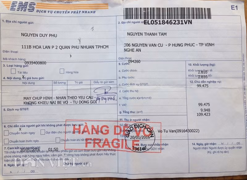 Mất gói hàng gần 21 triệu đồng, EMS đề nghị “đền bù”… 400 nghìn đồng