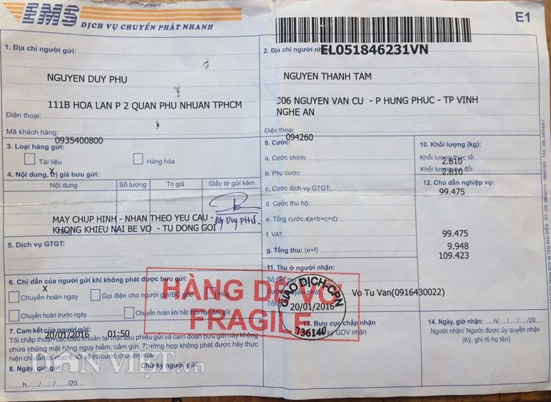 Mất gói hàng gần 21 triệu đồng, EMS đề nghị “đền bù”… 400 nghìn đồng