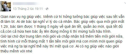 Sau Tết, giúp việc đòi đón lên thành phố bằng xe Camry