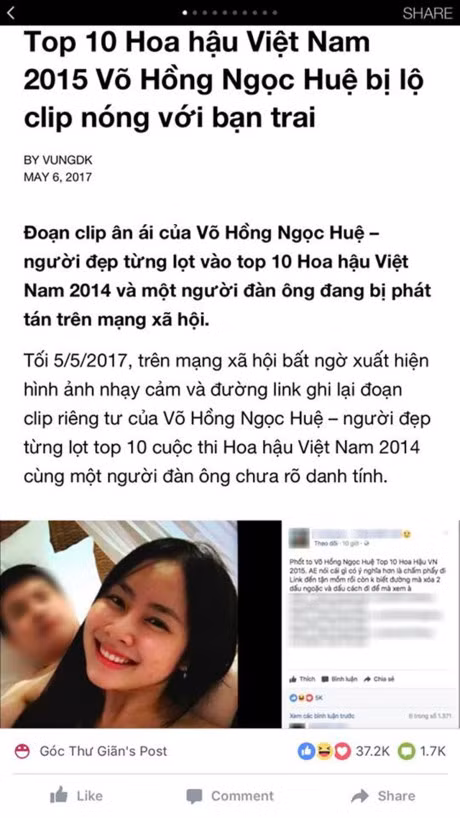 Vua lo anh nong, top 10 Hoa hau Viet Nam Vo Hong Ngoc Hue lai bi to 