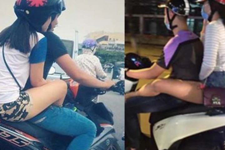 Dáng ngồi kém duyên của cô gái xinh đẹp, hai chân gác lên đùi người yêu phía trước gây "bão mạng"