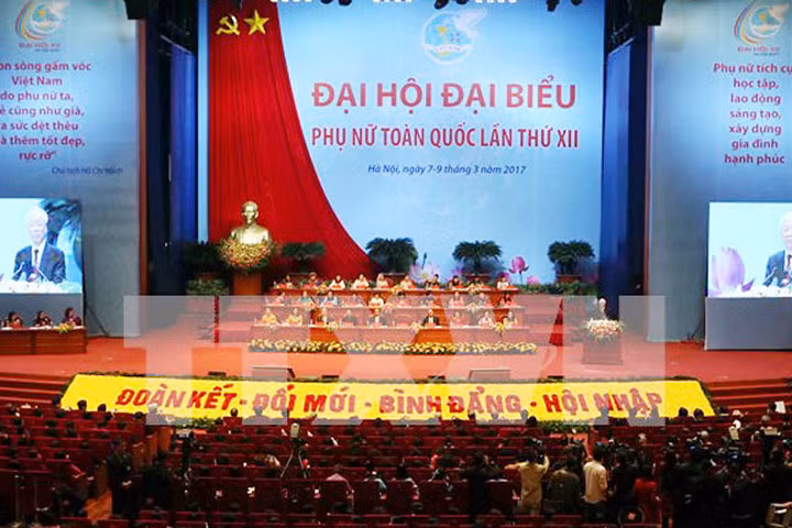 Đại hội đại biểu Phụ nữ toàn quốc lần thứ XII, nhiệm kỳ 2017-2022. Nguồn: TTXVN