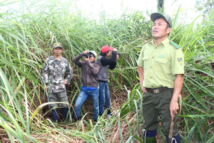 Kiểm lâm VQG Cát Tiên đi tuần tra, khảo sát. Ảnh: H.A.C