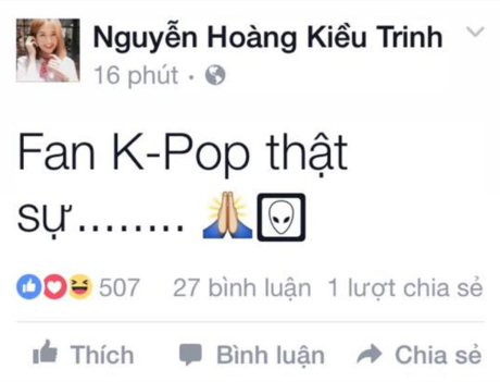 Kiều Trinh bị dân mạng phản ứng dữ dội vì viết status bóng gió xúc phạm người Hà Nội - Ảnh 2 Kieu Trinh bi dan mang phan ung du doi vi viet status bong gio xuc pham nguoi Ha Noi - Anh 2