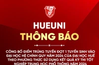 Đại học Huế (HUEUNI) công bố điểm trúng tuyển đợt 1 vào đại học hệ chính quy theo phương thức sử dụng kết quả Kỳ thi tốt nghiệp THPT năm học 2024. (Ảnh: ĐHH).