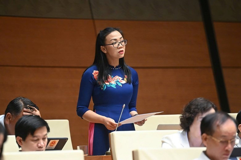 Đại biểu Trịnh Thị Tú Anh phát biểu tại phiên thảo luận. Ảnh: Quochoi.vn. tu-anh.jpg