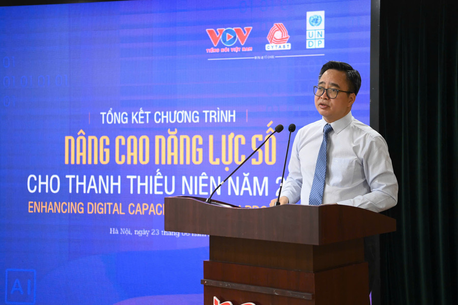 Ông Phạm Mạnh Hùng - Phó Tổng Giám đốc Đài Tiếng nói Việt Nam nêu bật ý nghĩa của cuộc thi. btc-6.jpg