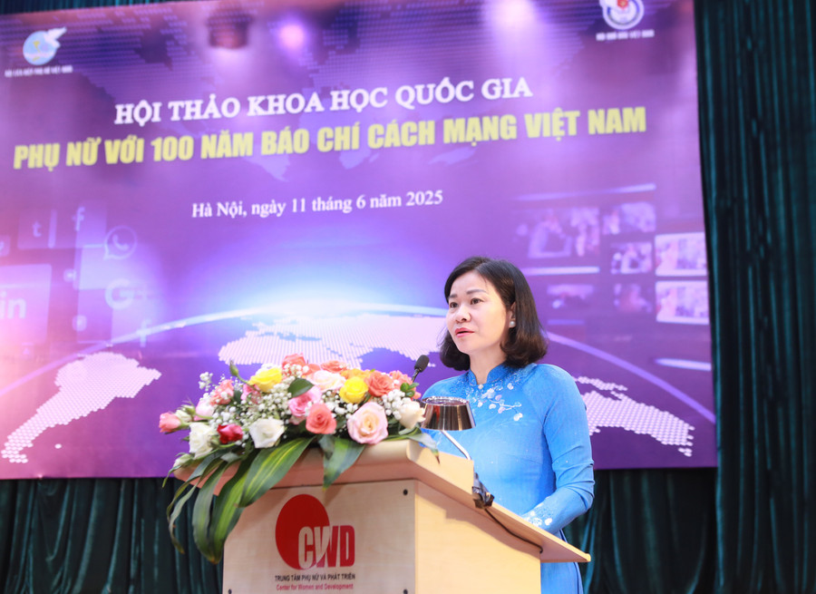 Chủ tịch Hội Liên hiệp Phụ nữ Việt Nam Nguyễn Thị Tuyến phát biểu. (Ảnh: Khôi Nguyên)