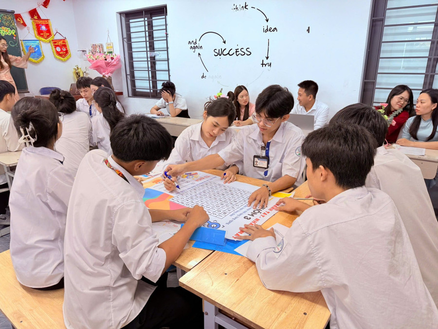 Các em học sinh cùng nhau giải mã một số câu hỏi của cô giáo liên quan đến chủ đề. d6.jpg