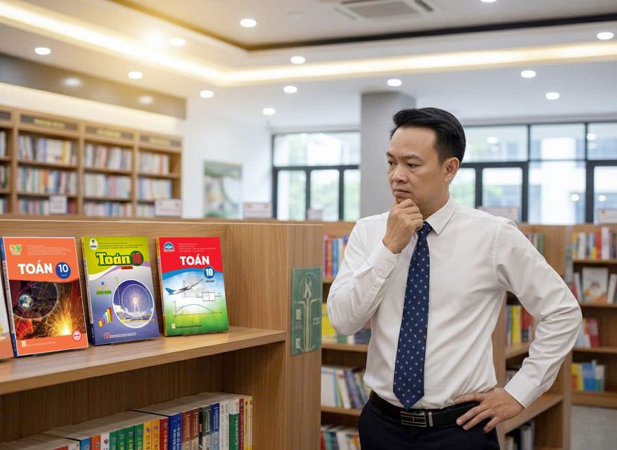 Thầy Trần Mạnh Tùng có nhiều năm giảng dạy môn Toán tại Hà Nội. Ảnh: NVCC. sgk.jpg