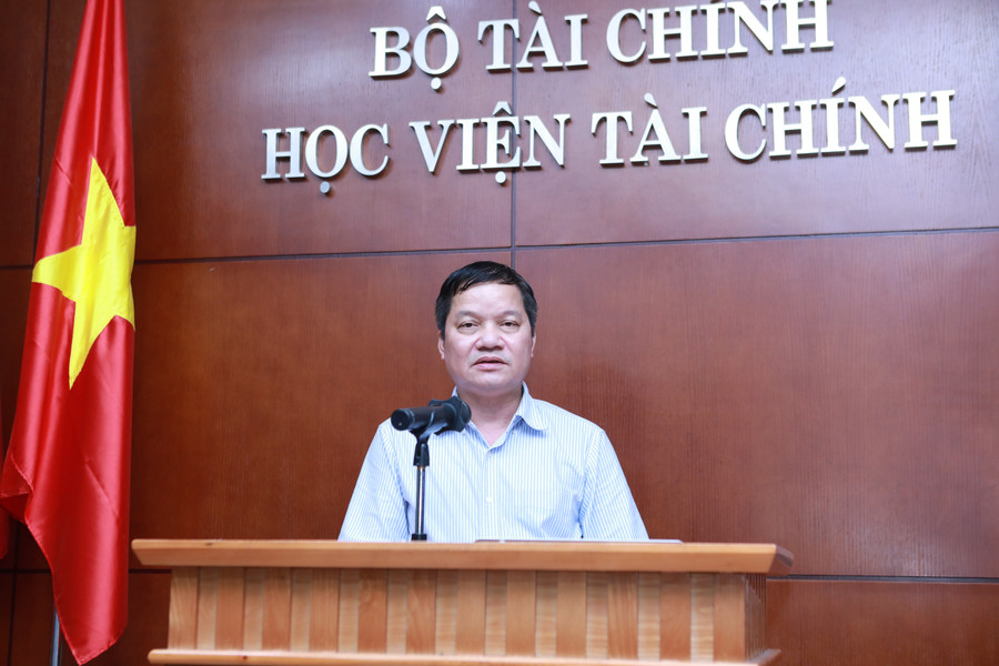 PGS.TS Nguyễn Mạnh Thiều - Phó Giám đốc Học viện Tài chính phát biểu khai mạc hội thảo. 16.jpg