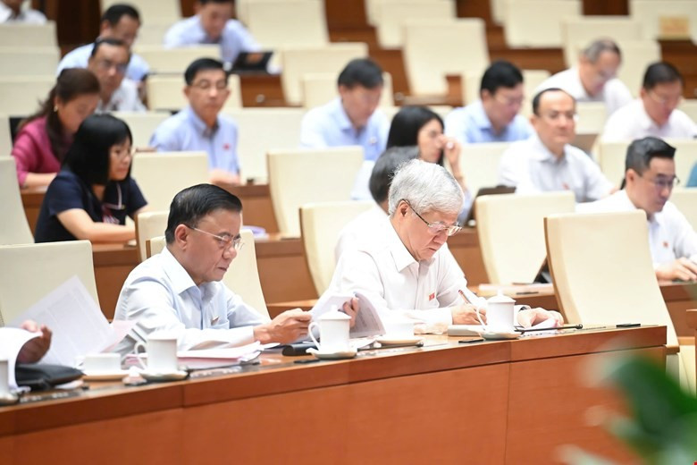 Các đại biểu tham dự phiên họp tại Hội trường sáng 16/6. (Ảnh Quochoi.vn) hien-hap-4.jpg