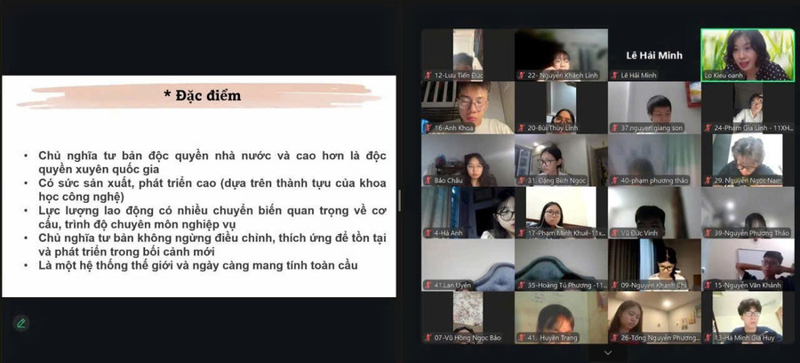 Giờ học online của cô trò Trường THPT Trương Định, phường Hoàng Mai, Hà Nội sáng 1/10. truong-dinh-1.jpg