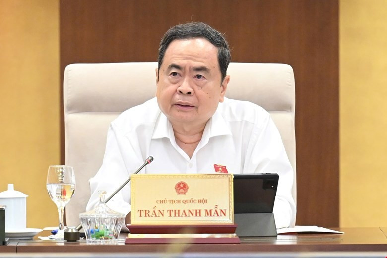 Chủ tịch Quốc hội Trần Thanh Mẫn phát biểu tại phiên thảo luận sáng 9/6. Ảnh: Cổng TTĐT của Quốc hội. qh-3.jpg