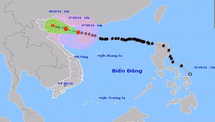 Bão Yagi đổ bộ gây mưa rất to, gió giật mạnh
