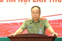 Trung tướng Nguyễn Thanh Tùng, Giám đốc Công an TP Hà Nội chủ trì hội nghị.