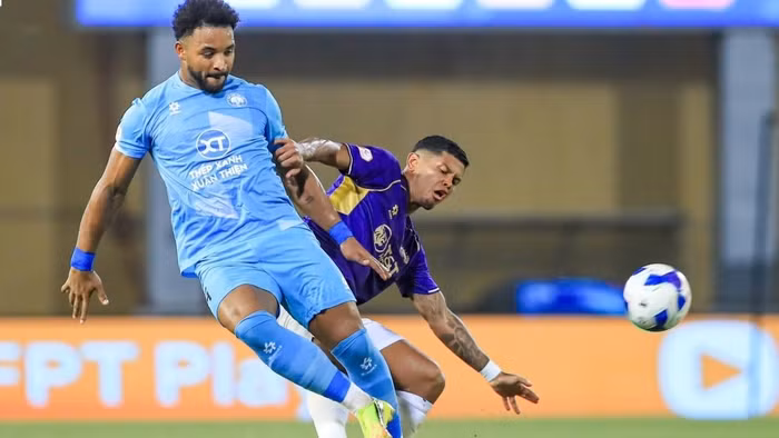 Thép Xanh Nam Định thua Hà Nội FC ở vòng 24 V-League. Ảnh: Hoài Thương.